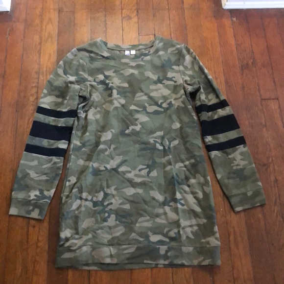 camouflage sweater dress